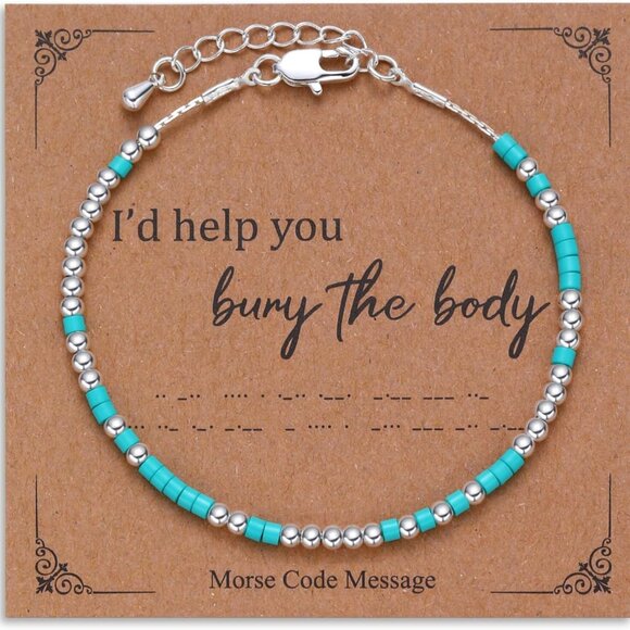 Friendship Morse Code Bracelet Brass Gold-Plated Adjustable Gift Women - Picture 1 of 6